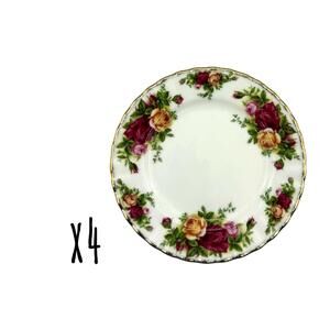 Set of 4 Royal Albert Old Country Roses 6.25” Bread Plates